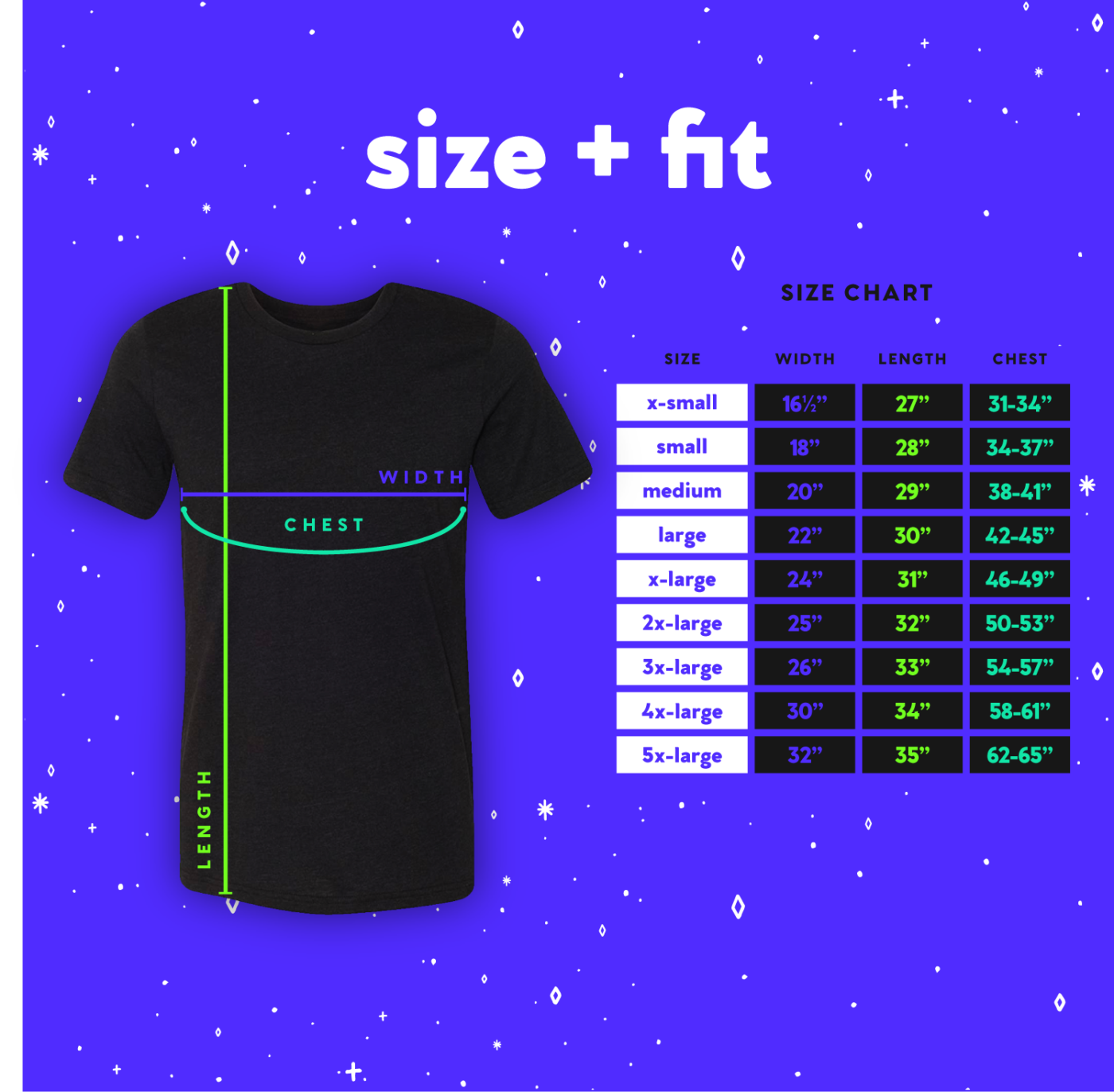 size + fit guide