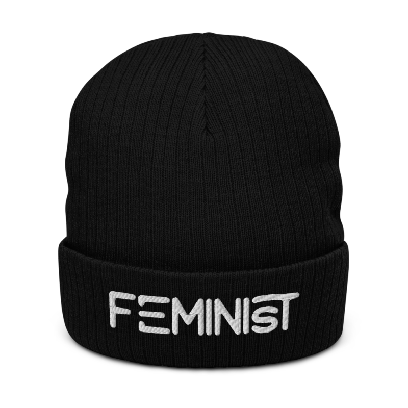 recycled cuffed beanie black front 625f4aa97076f