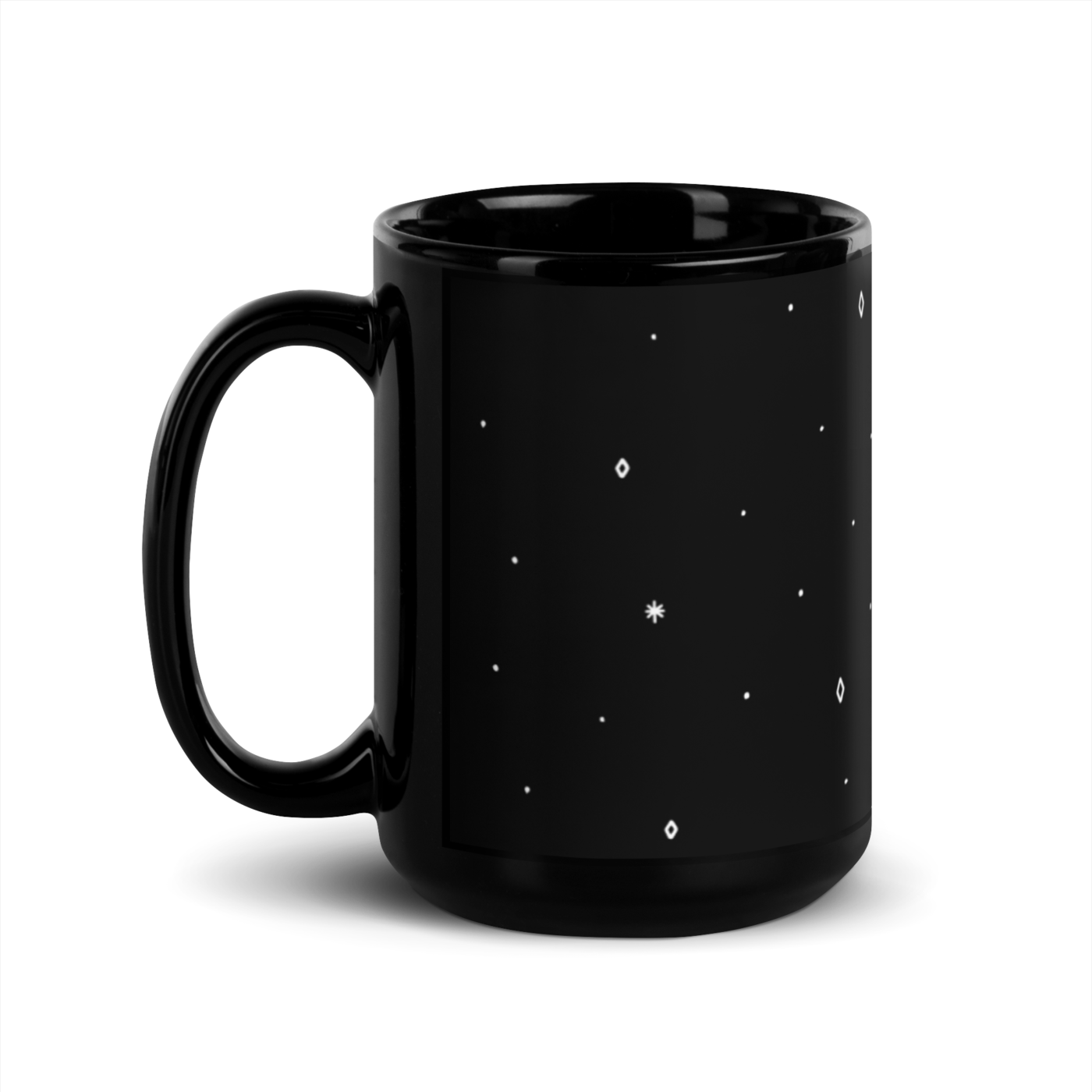 stardust | 15oz black glossy mug left